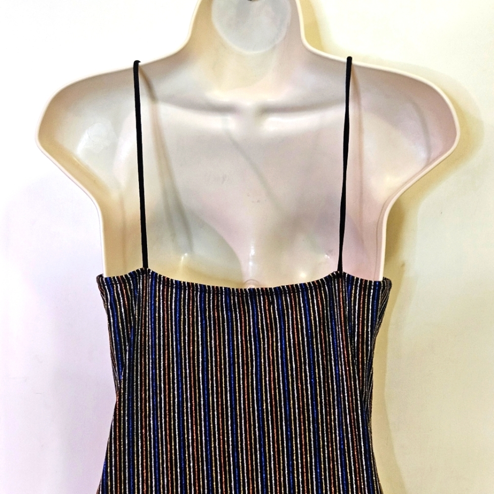 Mind Code Black/Blue Metallic Striped Multicolor … - image 6